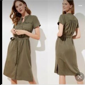Loft Olive green drew midi Sz 12 NWT